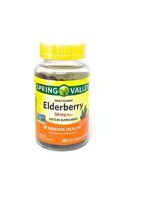 spring valley adult elderberry 50 mg immune health, 60 gummies