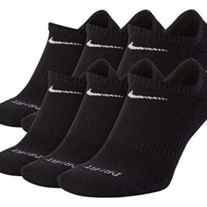 Nike Everyday Plus Cotton Cushioned Crew Socks (6 Pair) (Black - No Show, Medium)