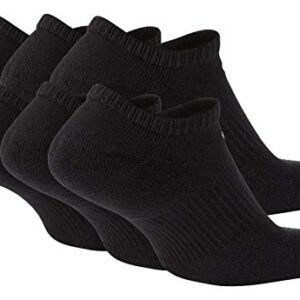 Nike Everyday Plus Cotton Cushioned Crew Socks (6 Pair) (Black - No Show, Medium)