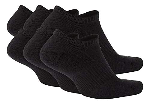 Nike Everyday Plus Cotton Cushioned Crew Socks (6 Pair) (Black - No Show, Medium)