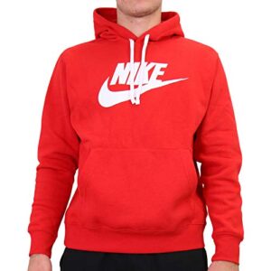 nike men’s sportswear club fleece hoodie (l, university red)