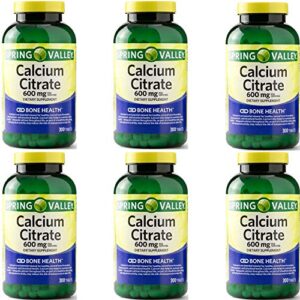 spring valley calcium citrate 600mg 300count (6 pack)
