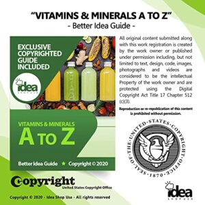 Vitamin B12 Organic Vegetarian Gummies, Metabolism Support with Methylcobalamin by Spring Valley, 500 mcg, 200 Ct (2 Pack) + “Vitamins & Minerals -  A to Z - Better Idea Guide©”