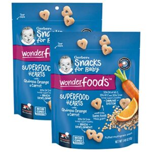 gerber wonder foods superfood hearts, quinoa orange & carrot, 1.48 oz