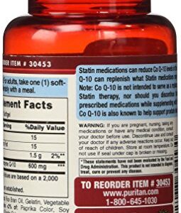 Puritan's Pride Q-Sorb CO Q-10 600 mg-30 Softgels