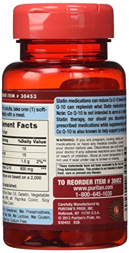 Puritan's Pride Q-Sorb CO Q-10 600 mg-30 Softgels