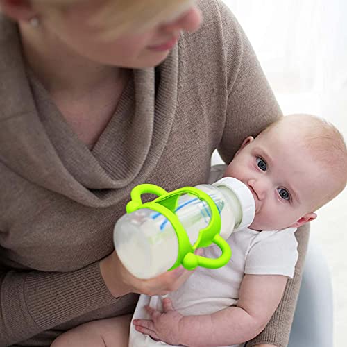 4-Pack Bottle Handles for Dr Brown Narrow Baby Bottles, Soft Silicone Bottle Holder for Baby Self Feeding, Teach Babies to Drink Independently, Easy Grip, BPA Free