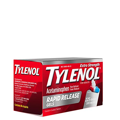 Tylenol Extra Strength Rapid Release Gels with Acetaminophen, Pain Reliever & Fever Reducer, 225 ct