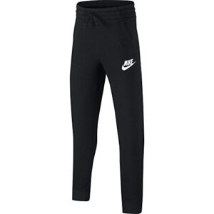 nike sportswear boys’ club fleece joggers, black/black/white, large