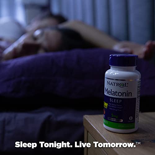 Natrol Melatonin Fast Dissolve Tablets, Helps You Fall Asleep Faster, Stay Asleep Longer, Easy to Take, Dissolve in Mouth, Strengthen Immune System, Maximum Strength, Strawberry Flavor, 10mg, 60 Count