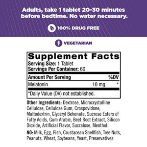 Natrol Melatonin Fast Dissolve Tablets, Helps You Fall Asleep Faster, Stay Asleep Longer, Easy to Take, Dissolve in Mouth, Strengthen Immune System, Maximum Strength, Strawberry Flavor, 10mg, 60 Count