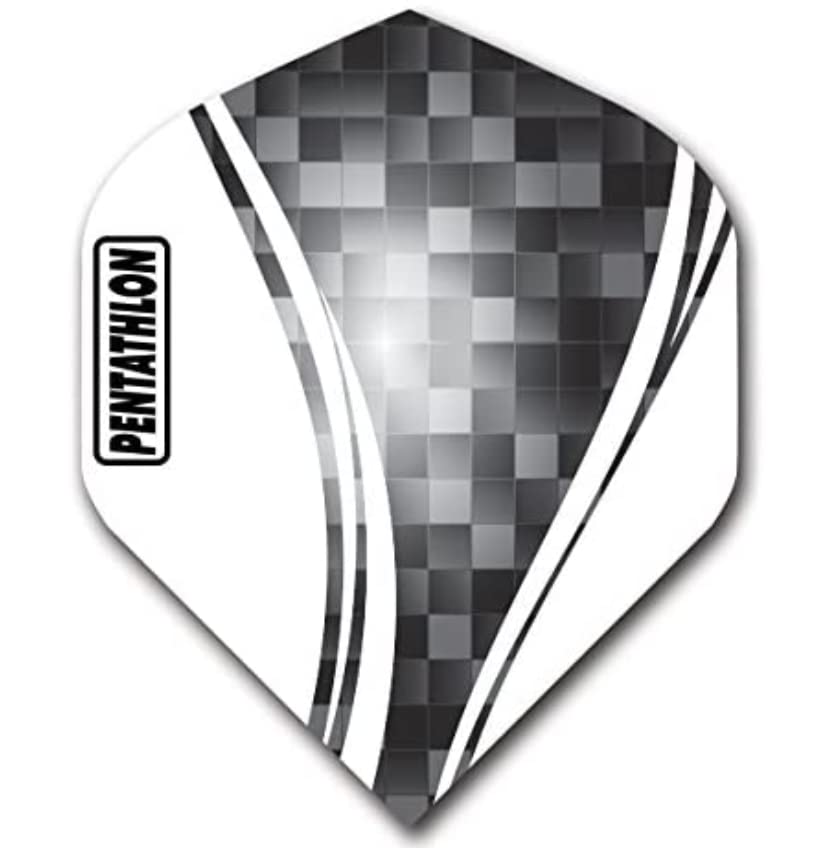 US Darts Pentathlon Black/White Standard Dart Flights - 3 Sets (9 Flights) - 100 Micro (Ex-Tough)