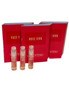 valentino voce viva eau de parfum, women spray perfume trial sample size, 0.04 fl oz (set of 3)