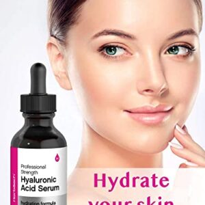 Hyaluronic Acid Serum For Face | 2 oz | Paraben & SLS Free Moisturizer | by Horbaach