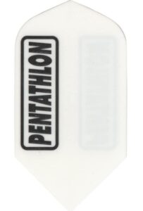 us darts 3 sets (9 flights) pentathlon white slim dart flights – 100 micron – ex-tough #01