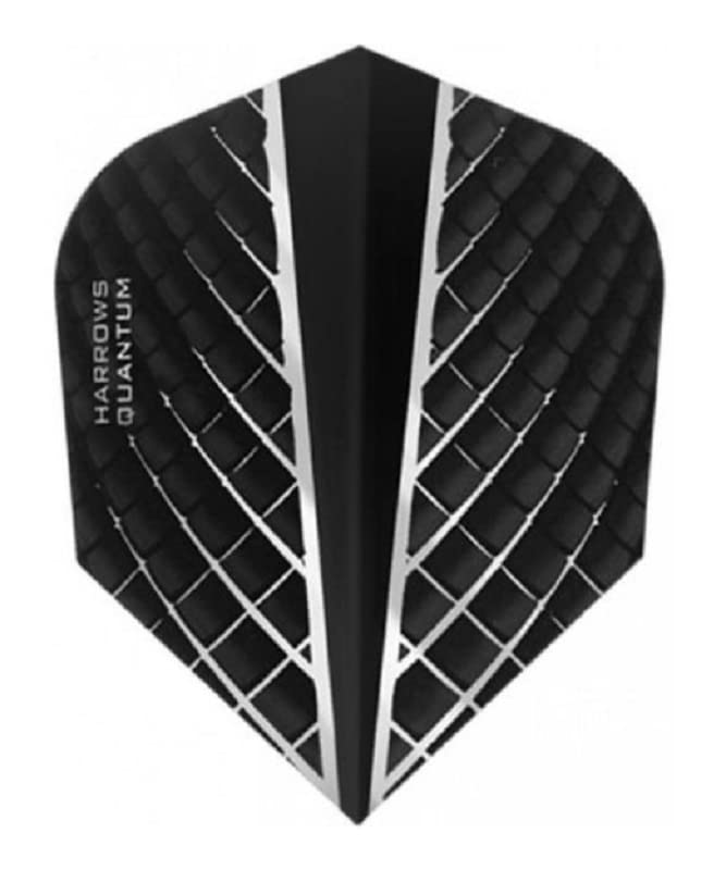 US Darts Harrows Quantum Black Standard Dart Flights - 3 Sets (9 Flights) - 3D Effect - 100 Micron