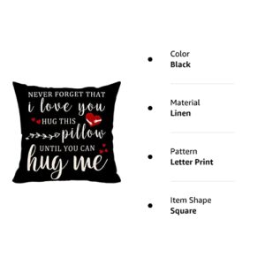 pinata I Love You Gifts for Him/Her, Double Sided Printing Cute Boyfriend Girlfriend Black Pillow Cover, Long Distance Relationship Gifts, Sweetheart Birthday Valintine Day Gifts for Women