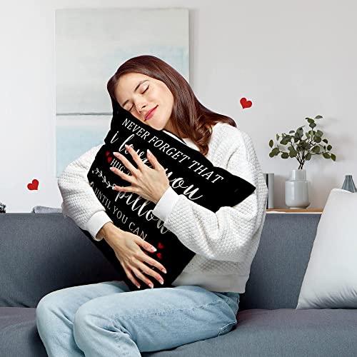 pinata I Love You Gifts for Him/Her, Double Sided Printing Cute Boyfriend Girlfriend Black Pillow Cover, Long Distance Relationship Gifts, Sweetheart Birthday Valintine Day Gifts for Women