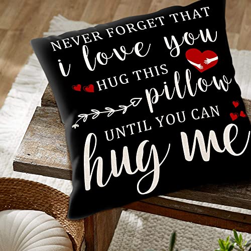 pinata I Love You Gifts for Him/Her, Double Sided Printing Cute Boyfriend Girlfriend Black Pillow Cover, Long Distance Relationship Gifts, Sweetheart Birthday Valintine Day Gifts for Women