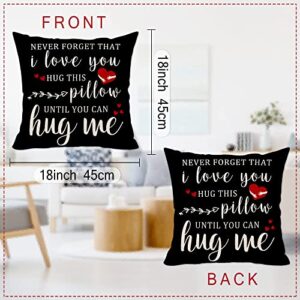 pinata I Love You Gifts for Him/Her, Double Sided Printing Cute Boyfriend Girlfriend Black Pillow Cover, Long Distance Relationship Gifts, Sweetheart Birthday Valintine Day Gifts for Women