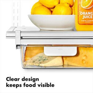 OXO Good Grips Fridge Undershelf Drawer 14 in - for Deli Meat, Cheese, Produce and More