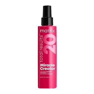 matrix total results miracle creator | ultimate strengthening leave-in conditioner | moisturizing heat protectant & detangler spray | for damaged hair | sulfate free | 6.8 fl. oz.