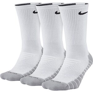 Nike Dry Cushion Crew Training Sock (3 Pairs), White, Large