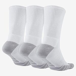 Nike Dry Cushion Crew Training Sock (3 Pairs), White, Large