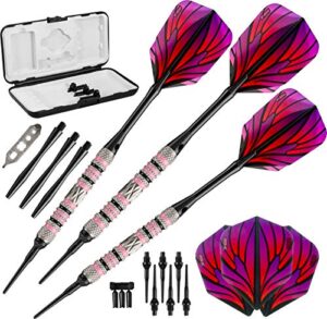 viper wings 80% tungsten soft tip darts with storage/travel case, 16 grams