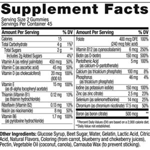 OLLY Women's Multivitamin Gummy, Overall Health and Immune Support, Vitamins A, D, C, E, Biotin, Folic Acid, Adult Chewable Vitamin, Berry, 45 Day Supply - 90 Count (Pack of 1)