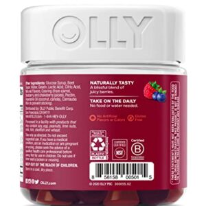 OLLY Women's Multivitamin Gummy, Overall Health and Immune Support, Vitamins A, D, C, E, Biotin, Folic Acid, Adult Chewable Vitamin, Berry, 45 Day Supply - 90 Count (Pack of 1)