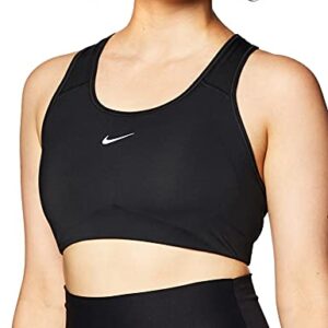 Nike Womens Swoosh Medium-Support Padded Sports Bra Black/White S