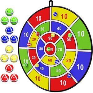 29″ large dart board for kids, bootaa kids dart board with 12 sticky balls, boys toys, indoor/sport outdoor fun party play game toys, birthday gifts for 3 4 5 6 7 8 9 10 11 12 year old boys girls