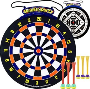 marky sparky doinkit darts magnetic dartboard – xl rollup design – two sided baseball darts – kid safe durable doinkit darts – fun indoor wall game for boys and girls