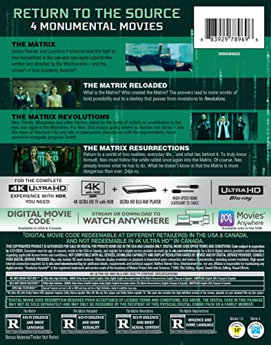 Matrix, The 4-Film Déjà vu Collection (4K UHD + BD + Digital)