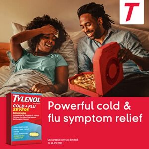 Tylenol Cold + Flu Severe Medicine Caplets for Fever & Cough Relief, Red, 2 Count, Pack of 50