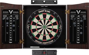 viper by gld products viper vault cabinet & shot sisal/bristle ready-to-play bundle: elite set (shot king dartboard, darts, shadow buster and laser throw line), black