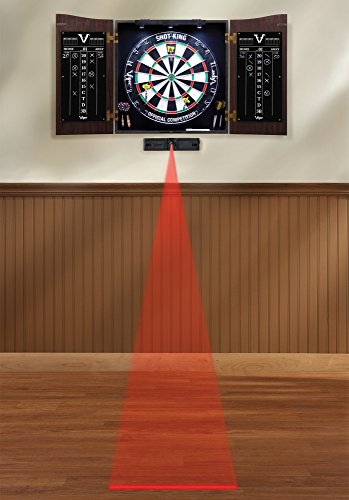 Viper by GLD Products Viper Vault Cabinet & Shot Sisal/Bristle Ready-to-Play Bundle: Elite Set (Shot King Dartboard, Darts, Shadow Buster and Laser Throw Line), Black