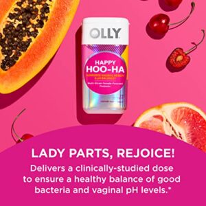 OLLY Happy Hoo-Ha Capsules, Probiotic for Women, Vaginal Health and pH Balance, 10 Billion CFU, Gluten Free - 25 Count