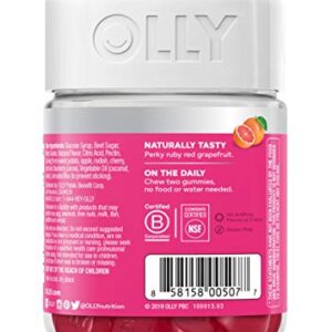 OLLY Undeniable Beauty Gummy, For Hair, Skin, Nails, Biotin, Vitamin C, Keratin, Chewable Supplement, Grapefruit, 30 Day Supply - 60 Count