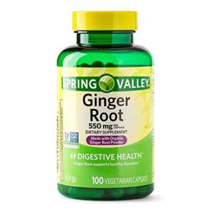 spring valley ginger root, 550 mg, made with organic ginger root powder – 100 vegetarian capsules
