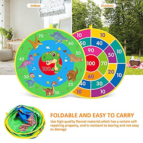 IJO Double Sided Dart Board 29 inch with 12 Sticky Balls-Boys Girls Toys-Indoor/Outdoor Target Game-Party Games for 3 4 5 6 7 8 9 10 11 12 Years Old Boys Girls Childrens