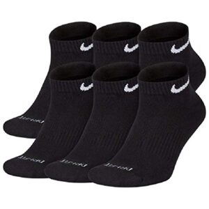 men’s nike dri-fit 6-pk. low-cut performance socks, s 8-12 (black) (black) (black)