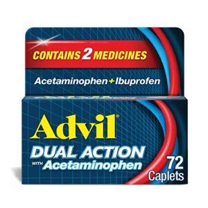 advil dual action with acetaminophen + ibuprofen pain reliever 72 caplets