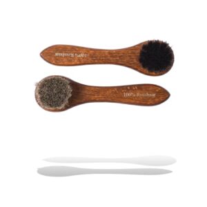Valentino Garemi Shoe Polish Applicator Brush Traditional Set | Real Horse Hair & Hard Wood Handle | for All Leather Footwear & Boots | Manufactured in Germany