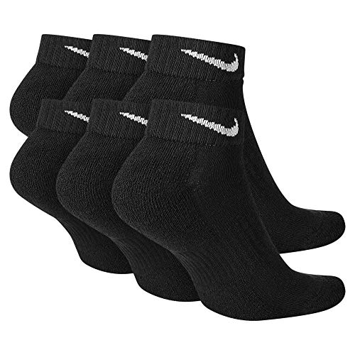 Nike Everyday Cushion Low Training Socks, Unisex Nike Socks, Black/White (6 Pair), L