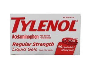 tylenol regular strength liquid gels 90 ct, (value pack of 2)