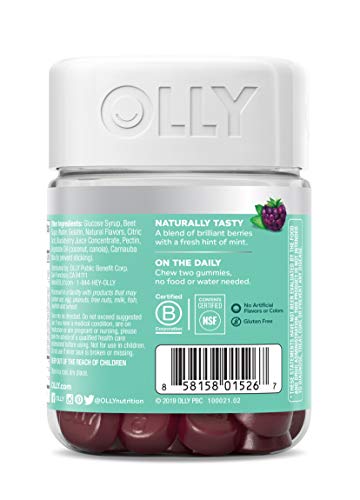 OLLY Flawless Complexion Gummy, Clear and Healthy Skin Support, Vitamins E, A, Zinc, Chewable Supplement, Berry - 50 Count (Pack of 1)
