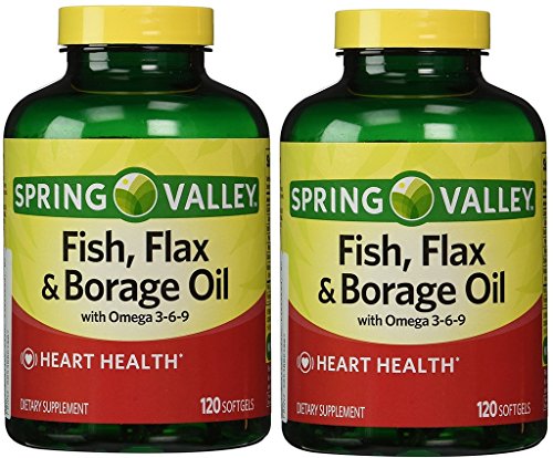 Spring Valley - Fish, Flaxseed, Borage Oil, Omega 3, 6, 9, (Pack of 2) 240 Total Softgels
