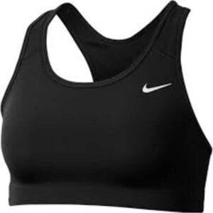 nike women’s medium support non padded sports bra, black/(white), large